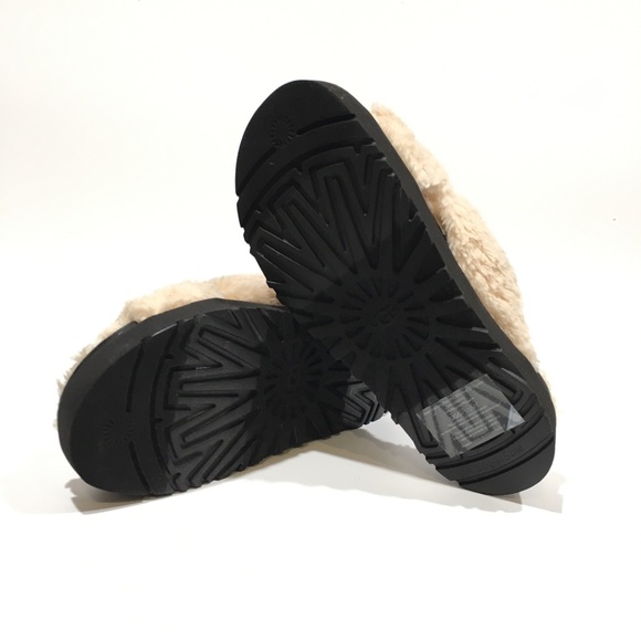 UGG Fuzz Sugar Cross Slide Women’s Sandals -Cream Natural -US 10 -NEW - Picture 6 of 7
